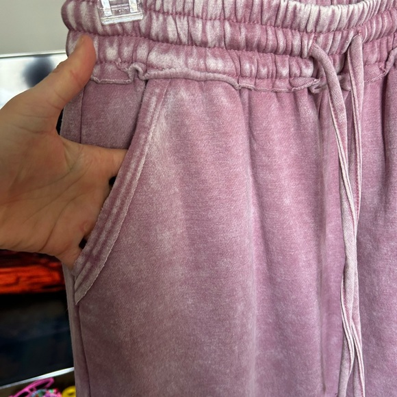 NWOT Zenana Outfitters Dusty Rose Wide Leg Sweatpants - Picture 3 of 8